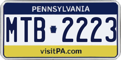 PA license plate MTB2223