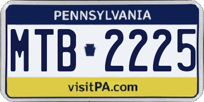 PA license plate MTB2225