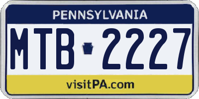 PA license plate MTB2227