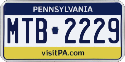 PA license plate MTB2229