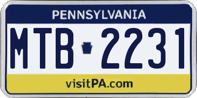 PA license plate MTB2231
