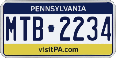 PA license plate MTB2234