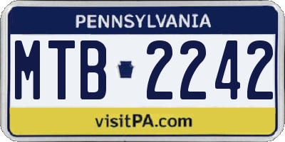 PA license plate MTB2242