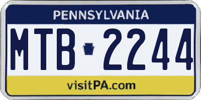 PA license plate MTB2244