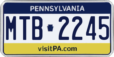 PA license plate MTB2245