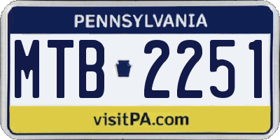 PA license plate MTB2251