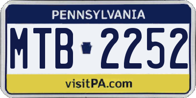 PA license plate MTB2252