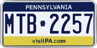 PA license plate MTB2257