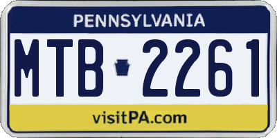 PA license plate MTB2261