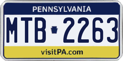 PA license plate MTB2263