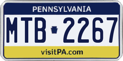 PA license plate MTB2267