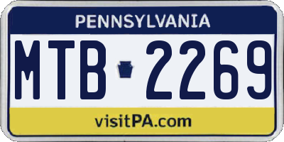 PA license plate MTB2269