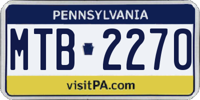 PA license plate MTB2270