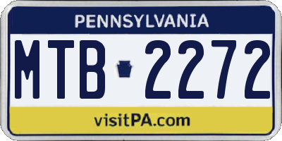 PA license plate MTB2272