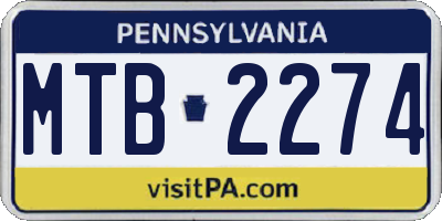 PA license plate MTB2274