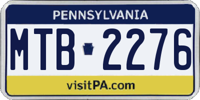 PA license plate MTB2276
