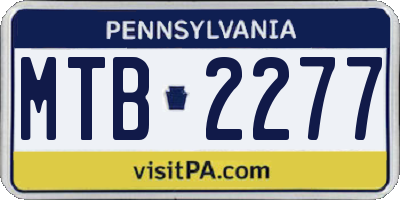 PA license plate MTB2277