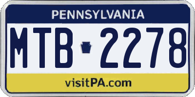 PA license plate MTB2278