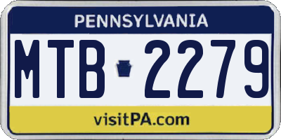 PA license plate MTB2279
