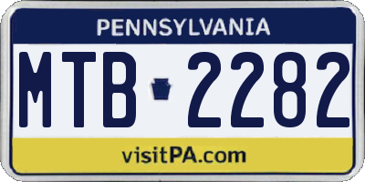 PA license plate MTB2282