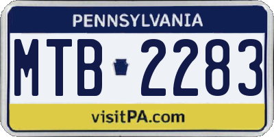 PA license plate MTB2283