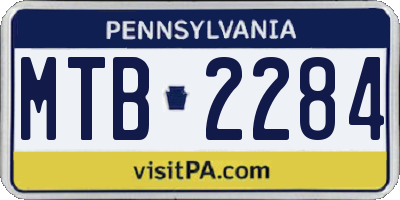 PA license plate MTB2284