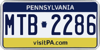 PA license plate MTB2286