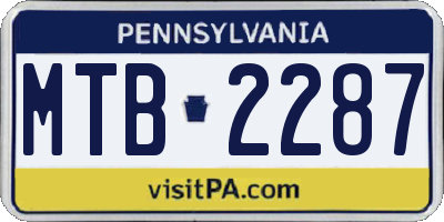 PA license plate MTB2287