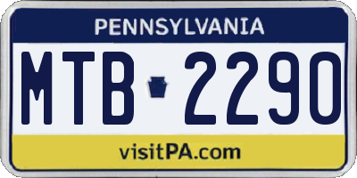 PA license plate MTB2290