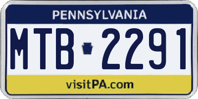 PA license plate MTB2291