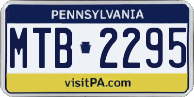 PA license plate MTB2295