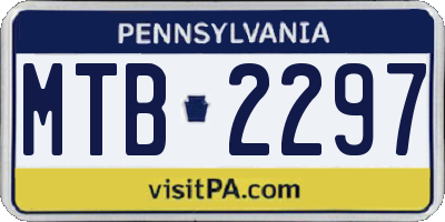 PA license plate MTB2297