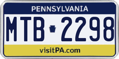 PA license plate MTB2298