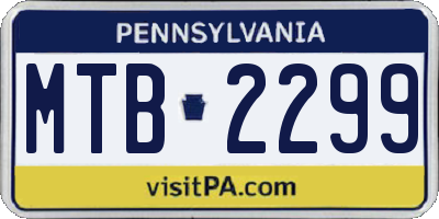 PA license plate MTB2299