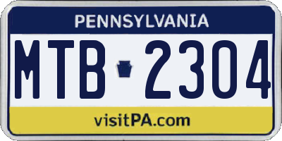 PA license plate MTB2304