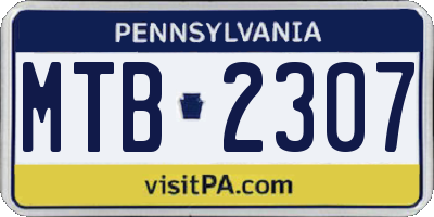 PA license plate MTB2307