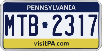PA license plate MTB2317