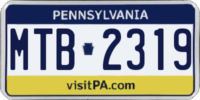 PA license plate MTB2319