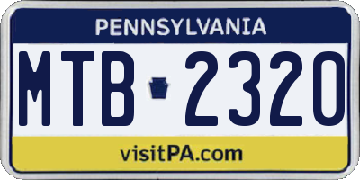 PA license plate MTB2320