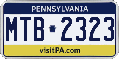 PA license plate MTB2323