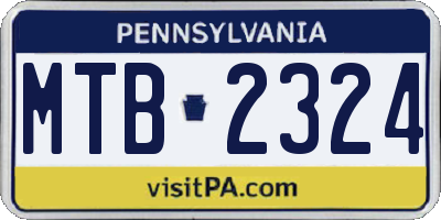 PA license plate MTB2324