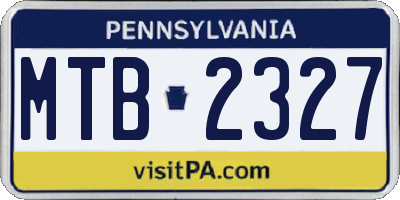 PA license plate MTB2327