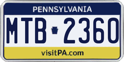 PA license plate MTB2360