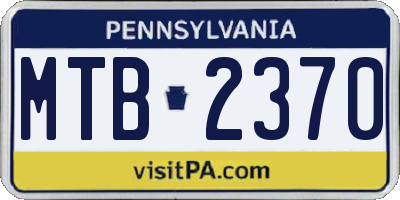 PA license plate MTB2370