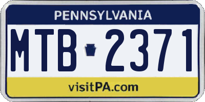 PA license plate MTB2371