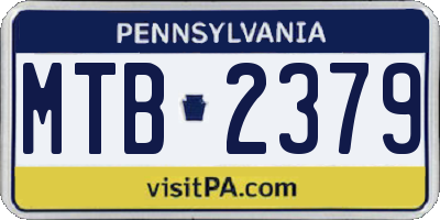 PA license plate MTB2379