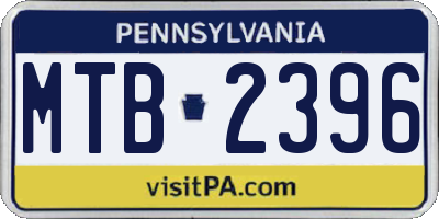 PA license plate MTB2396