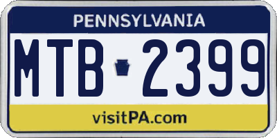 PA license plate MTB2399