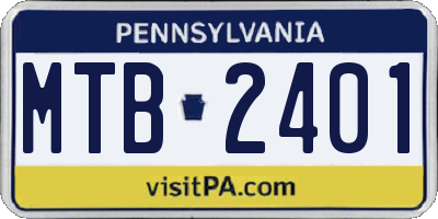 PA license plate MTB2401