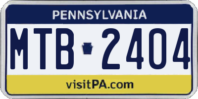 PA license plate MTB2404
